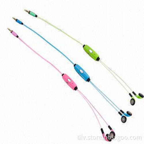2014 Hot Flash LED light earphone for mobile phone, with Microphone earphone